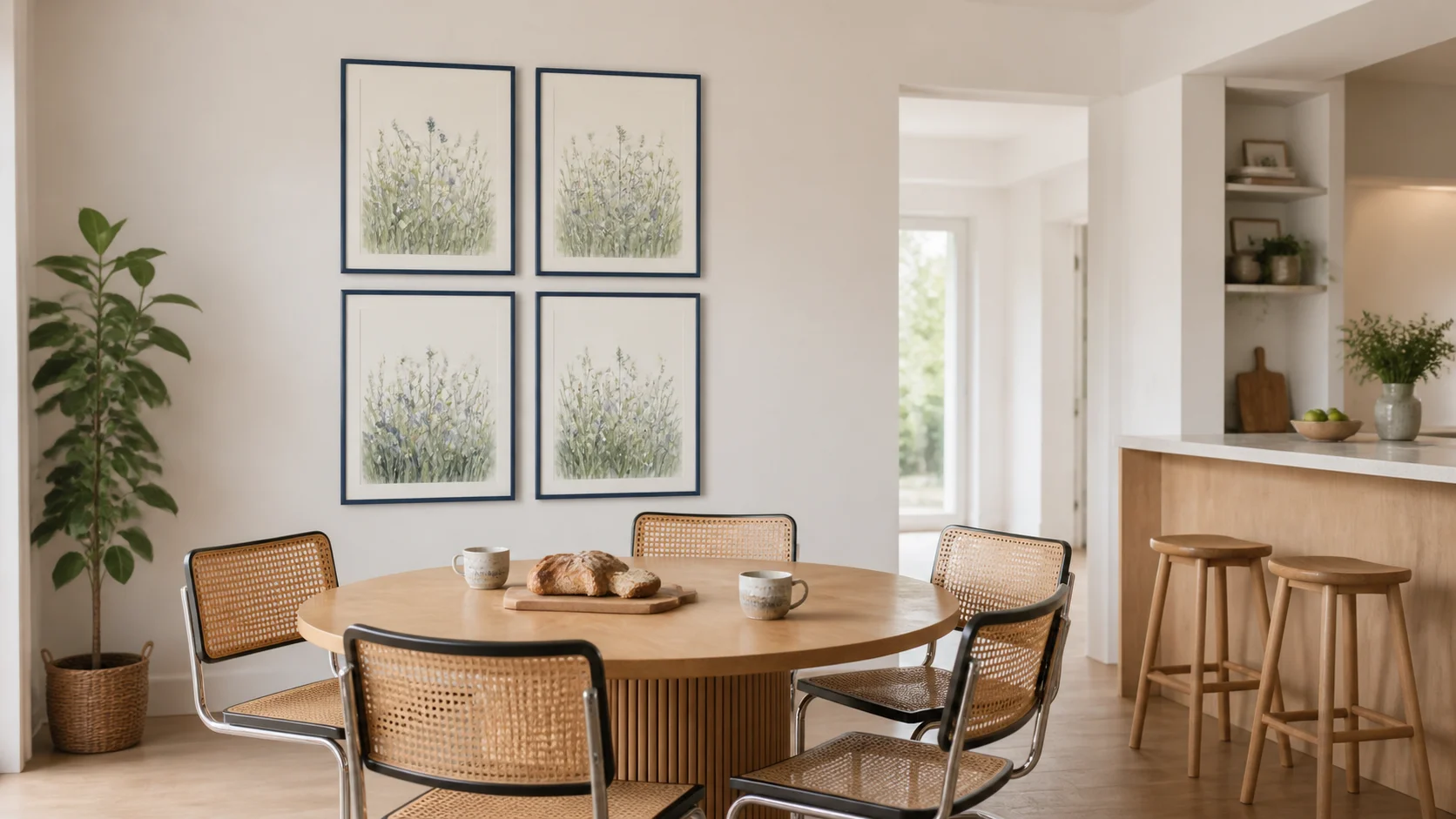 Cadre en bois Ava bleu dans un intérieur