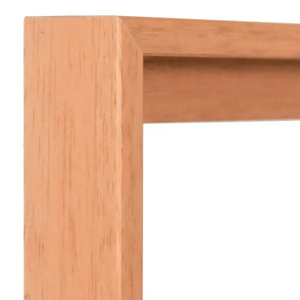 Admire l'angle de ce cadre caisse américaine Joline en bois de hêtre. Un design moderne et discret, idéal pour tes œuvres chez MonCadrePréféré.