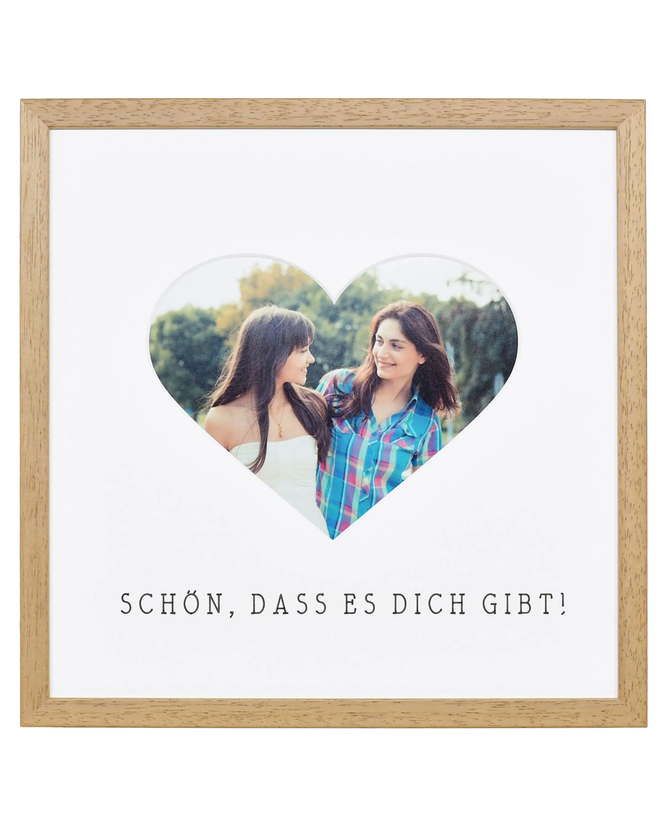 Cadre photo cœur « Quel bonheur que tu existes » 30x30cm