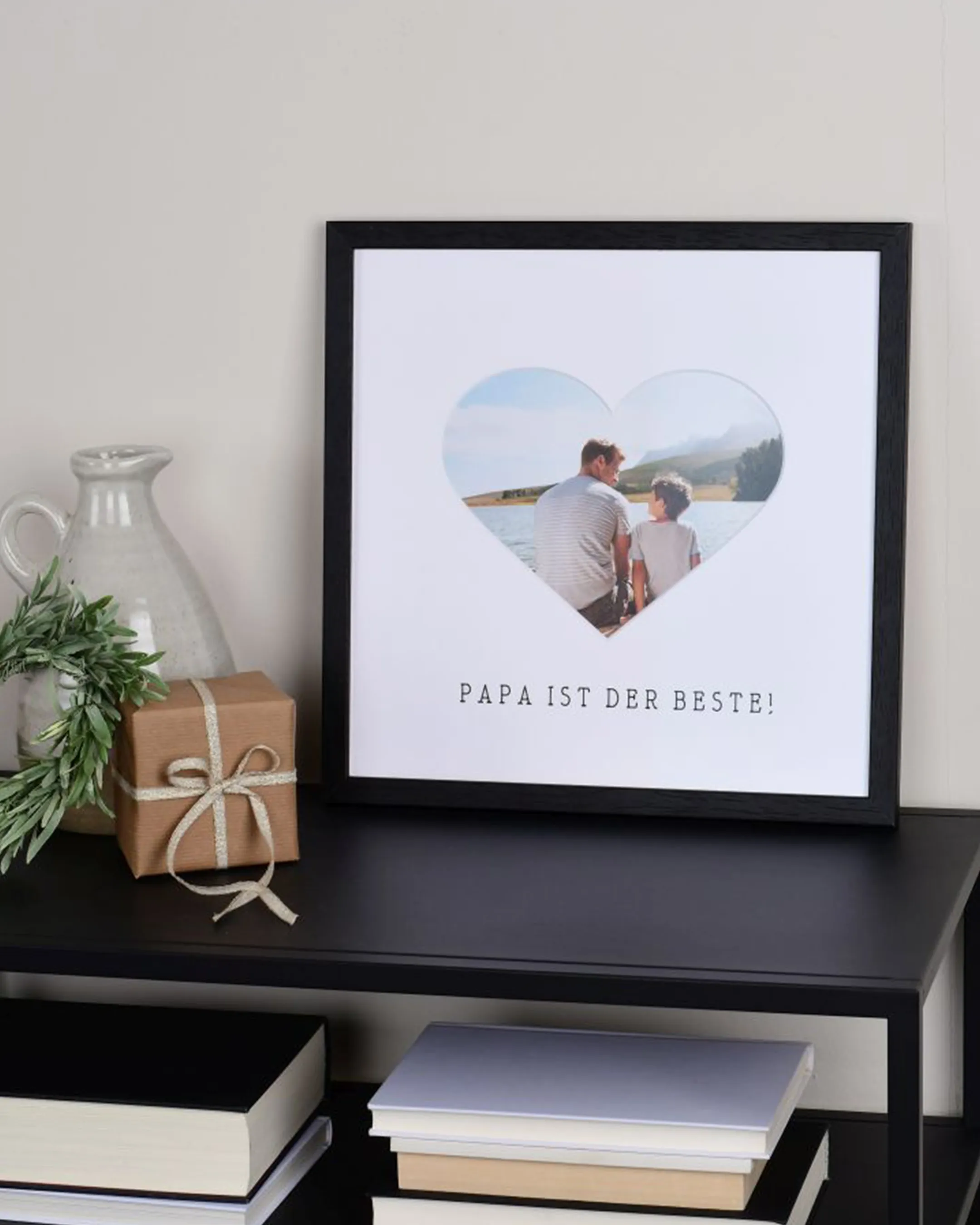 Cadre photo cœur « Papa »  30x30cm