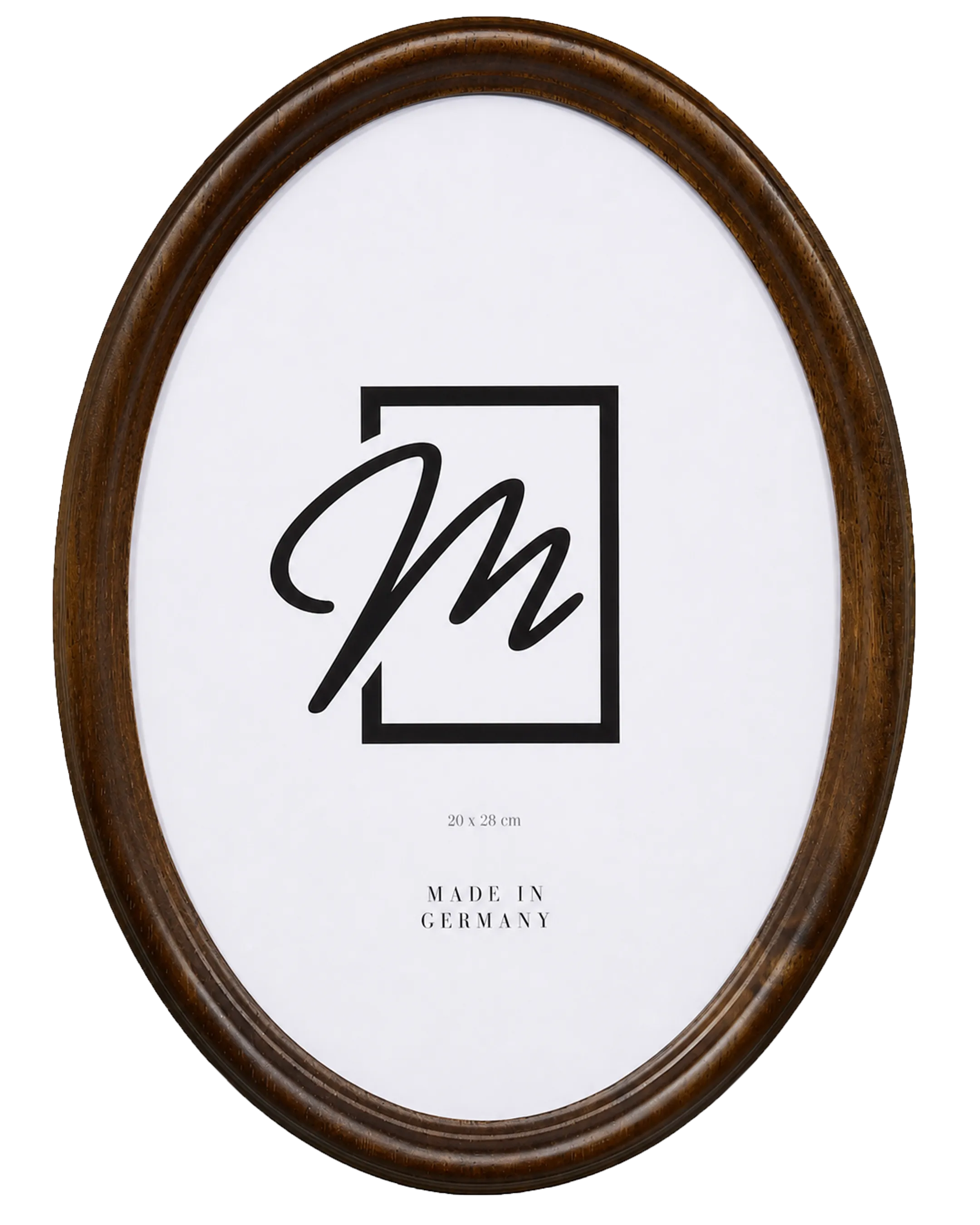 Cadre ovale Wilma marron – vue de face