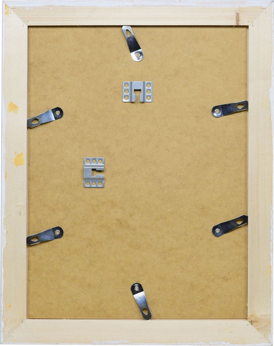 Vue arrière du profil de cadre en bois Insa MonCadrePréféré. Observe les ressorts de torsion pour un montage simple et sûr.