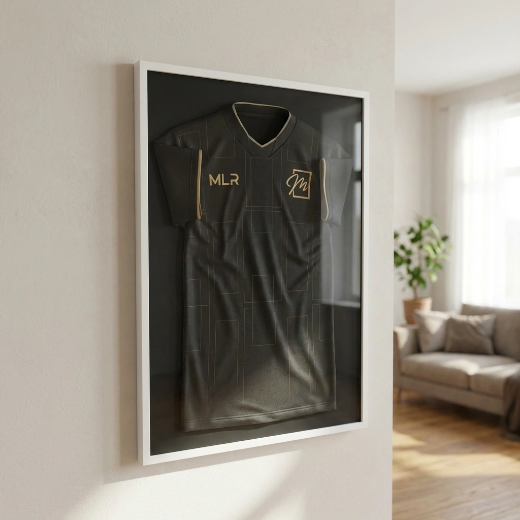 Cadre maillot en blanc avec fond noir