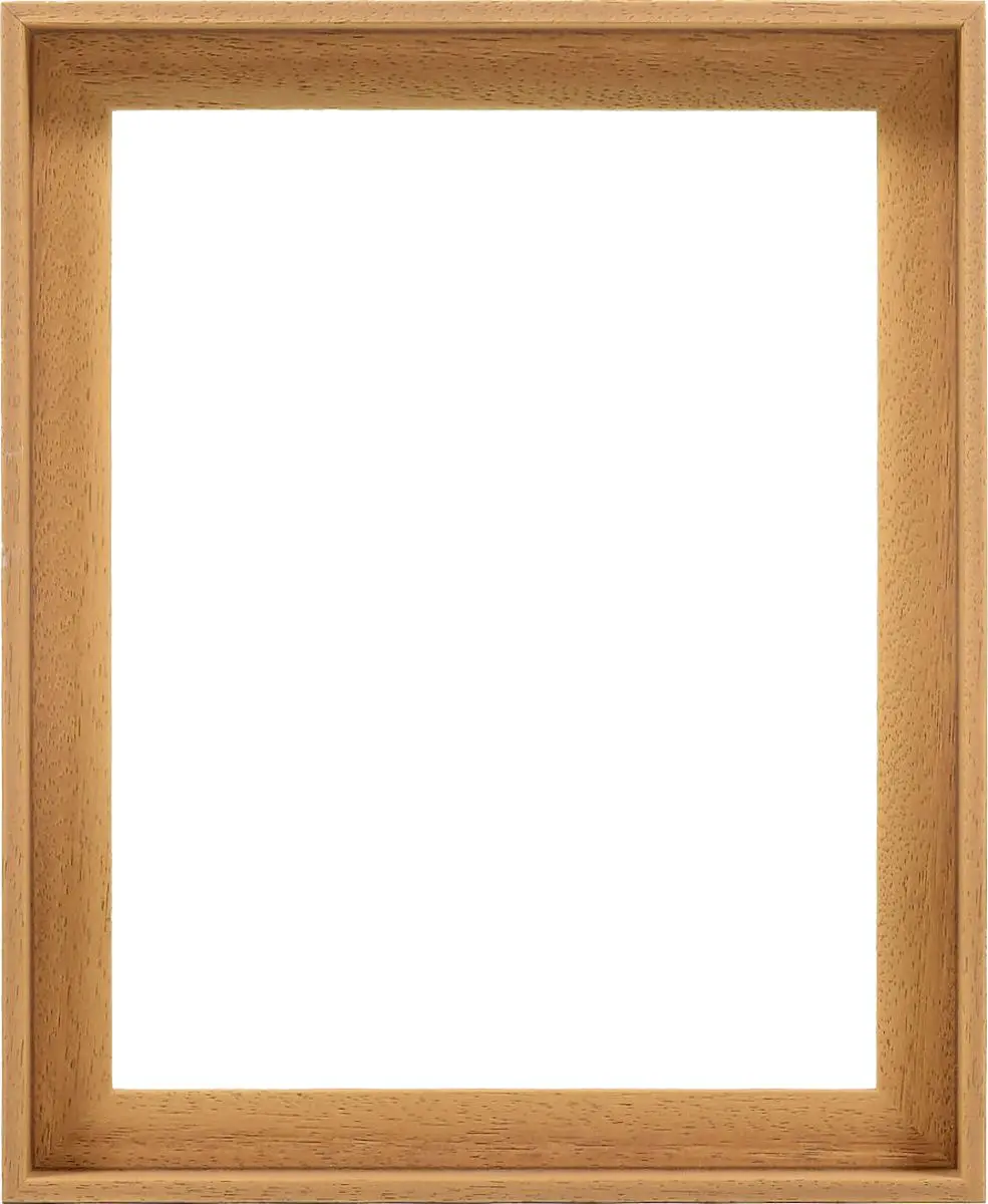 Vue de face d'un cadre caisse américaine en bois couleur chêne, à pores ouverts, idéal pour tes toiles.