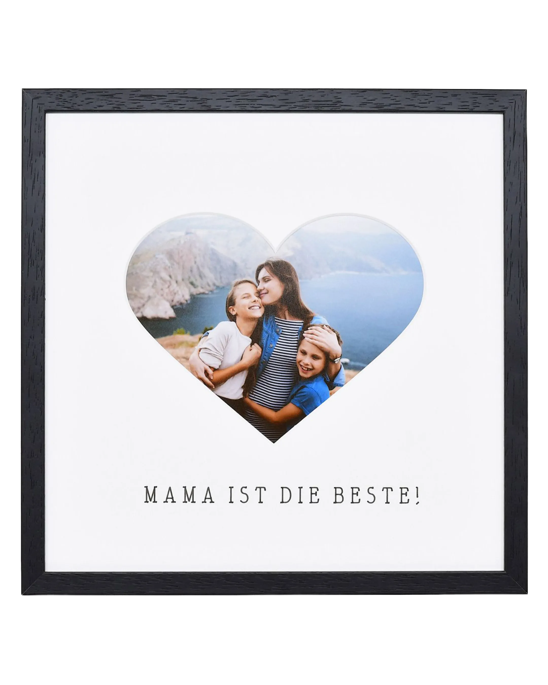 Cadre photo cœur « Maman » 30x30cm