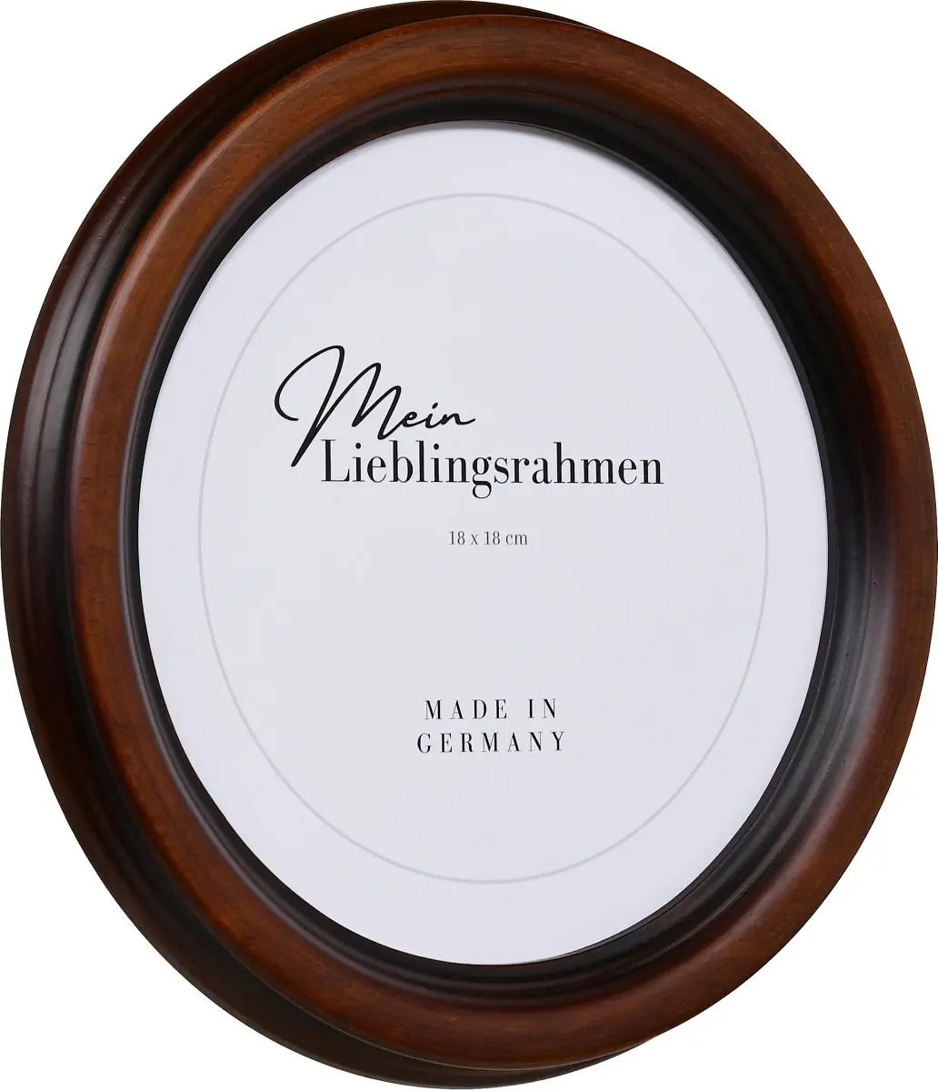 Vue latérale de ce cadre photo rond en couleur brune. MonCadrePréféré t'offre un design moderne pour sublimer tes images.