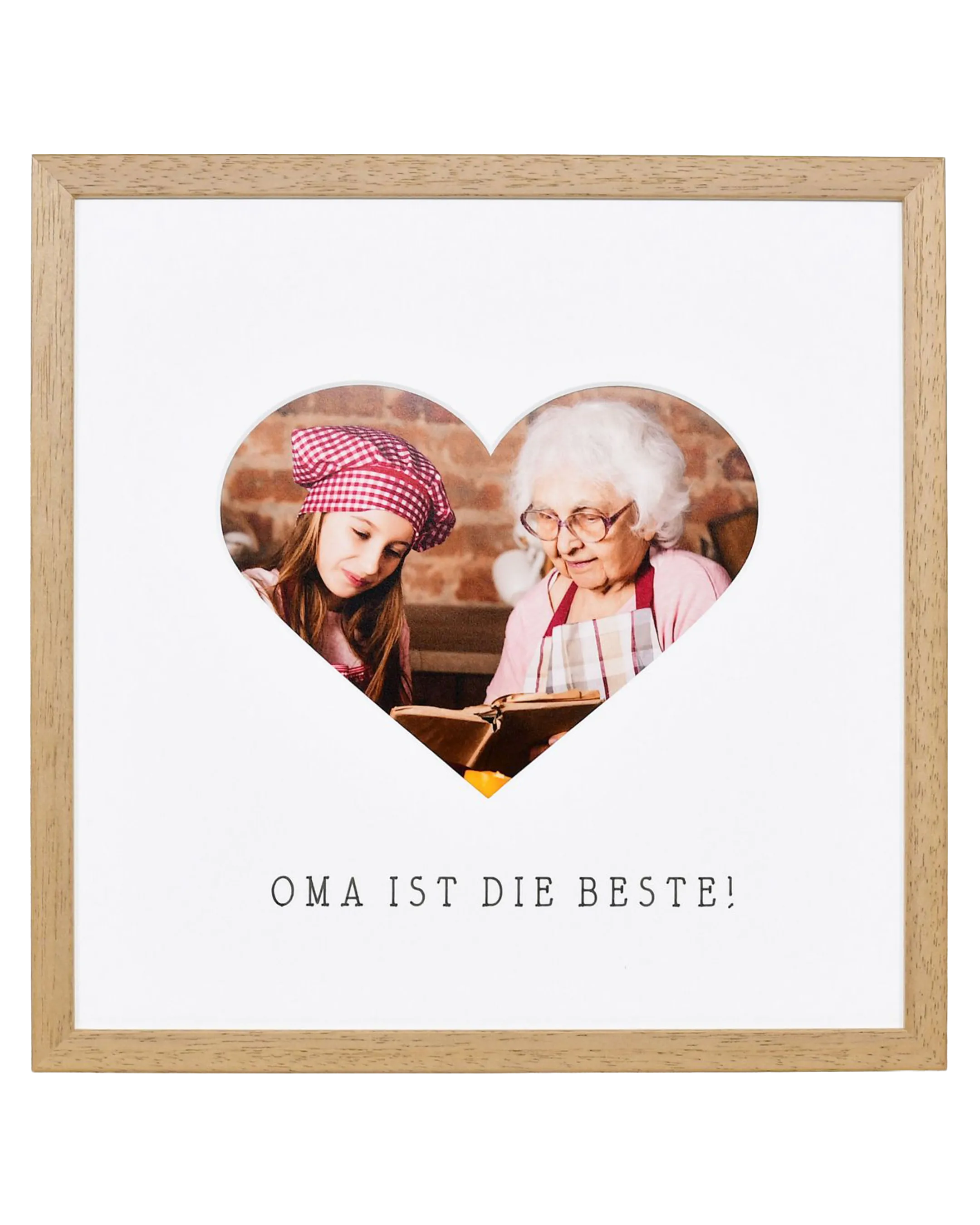 Cadre photo cœur « Mamie » 30x30cm