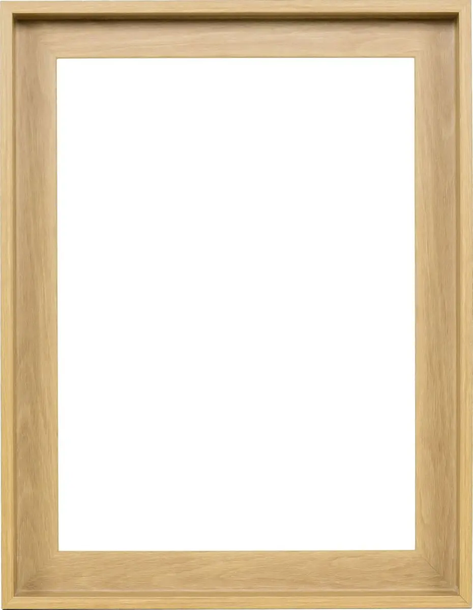 Vue de face d'un cadre caisse américaine 30x40 en aspect chêne, au design épuré. Idéal pour tes photos sur MonCadrePréféré.