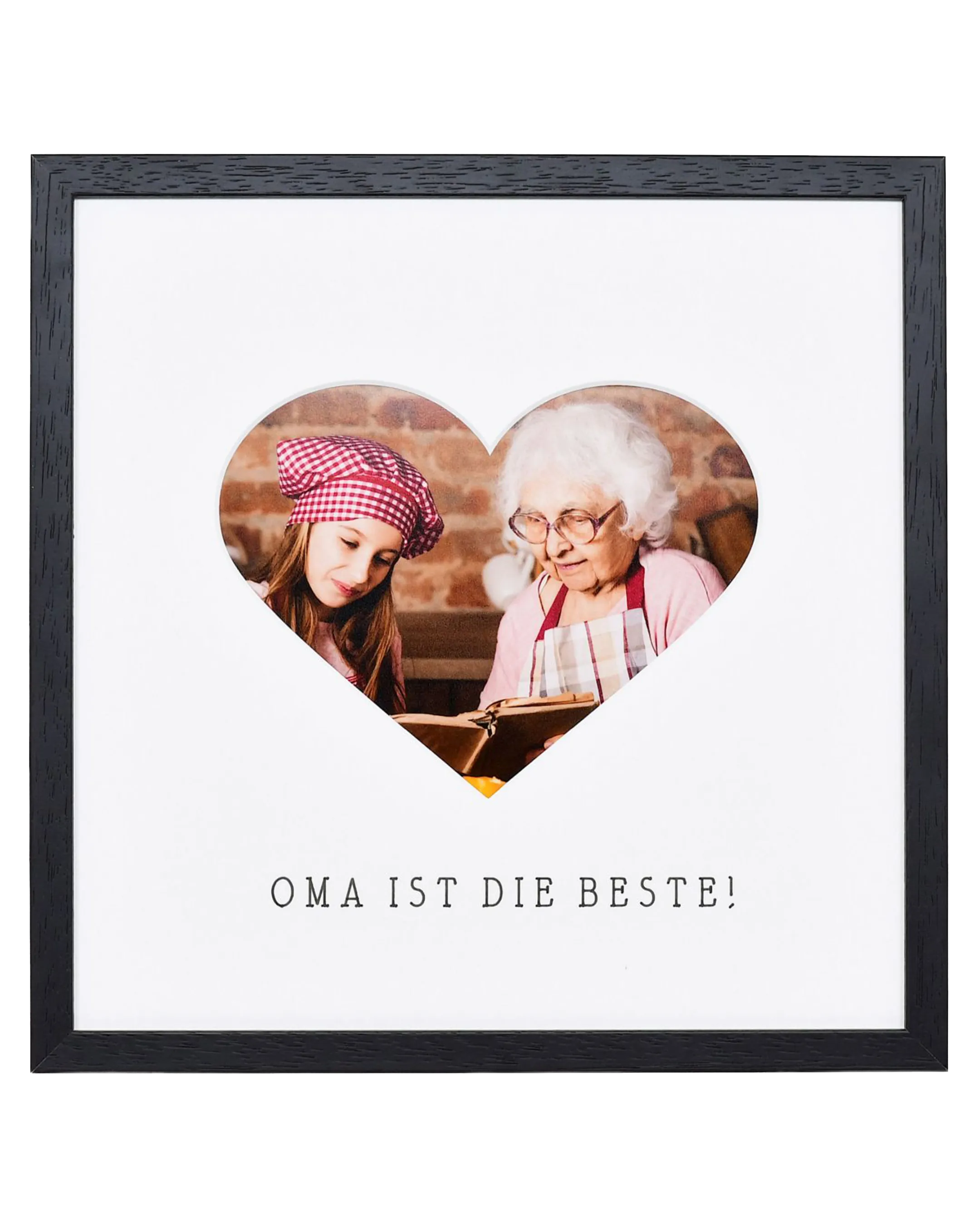 Cadre photo cœur « Mamie » 30x30cm