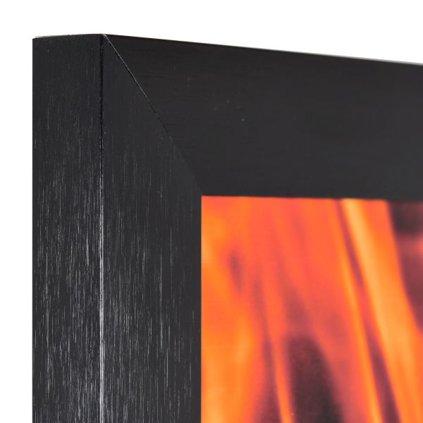 Découvre la vue détaillée du coin de ton cadre photo anti-feu Costa-A1 noir, en aluminium brossé chez MonCadrePréféré.