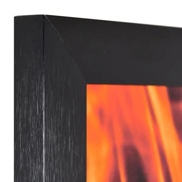 Découvre la vue détaillée du coin de ton cadre photo anti-feu Costa-A1 noir, en aluminium brossé chez MonCadrePréféré.