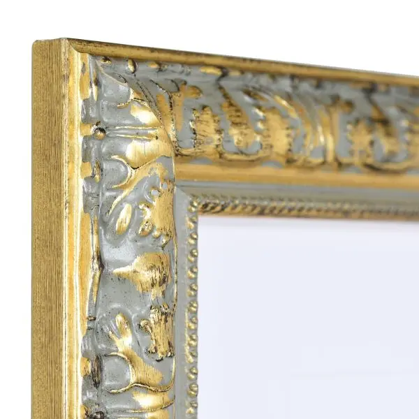 Explore ce coin de cadre Stella, bois doré, style baroque. Fini main: métal brossé et perle, l'excellence MonCadrePréféré.
