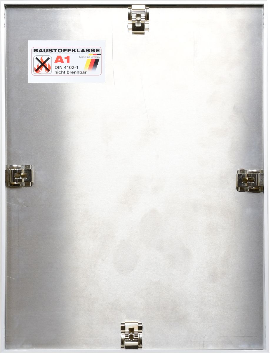 Vue arrière de ton cadre en aluminium anti-feu Noah-A. Découvre la qualité et la sécurité MonCadrePréféré.