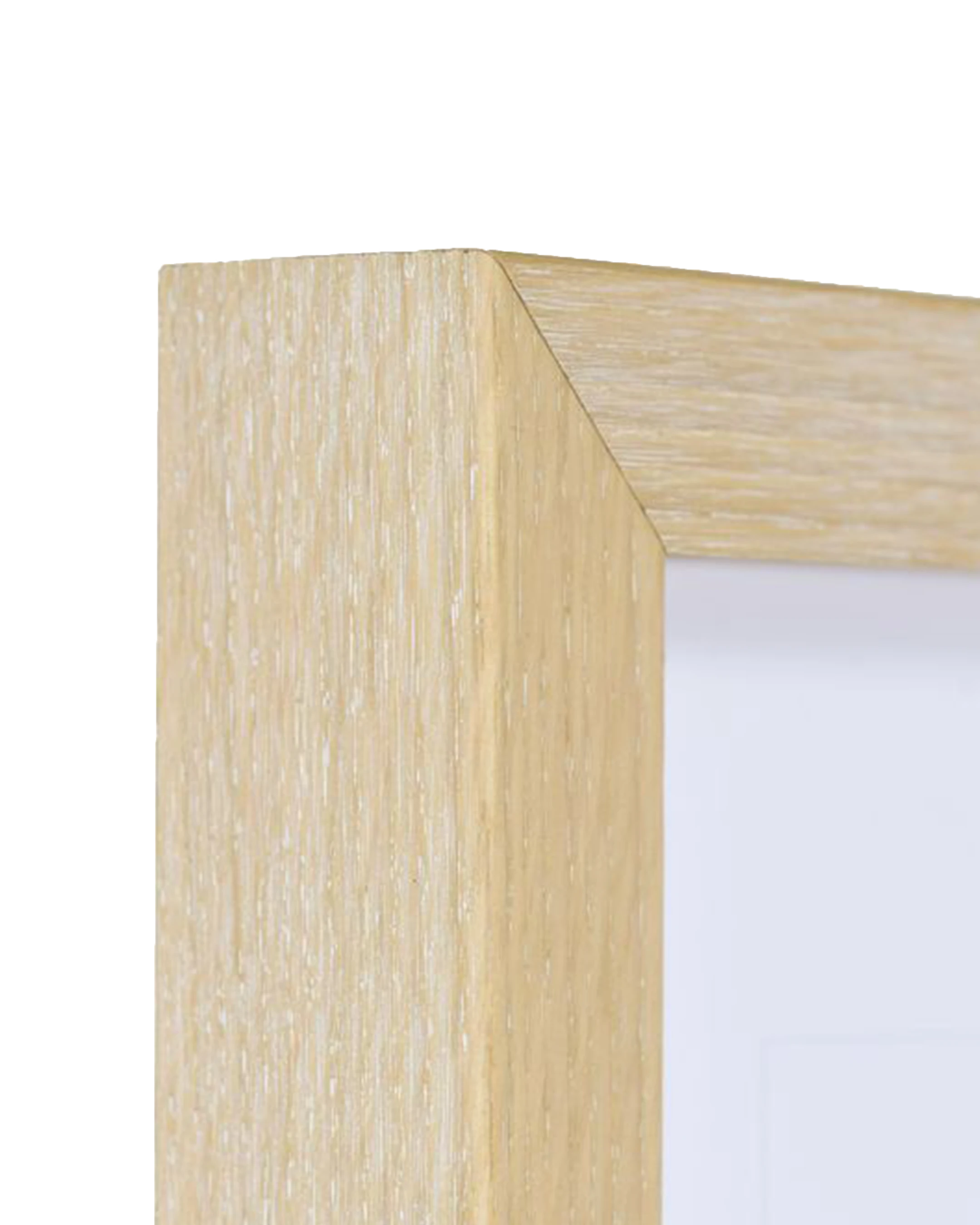 Cadre en bois Leonie avec baguette d'espacement chêne blanchi – vue de détail