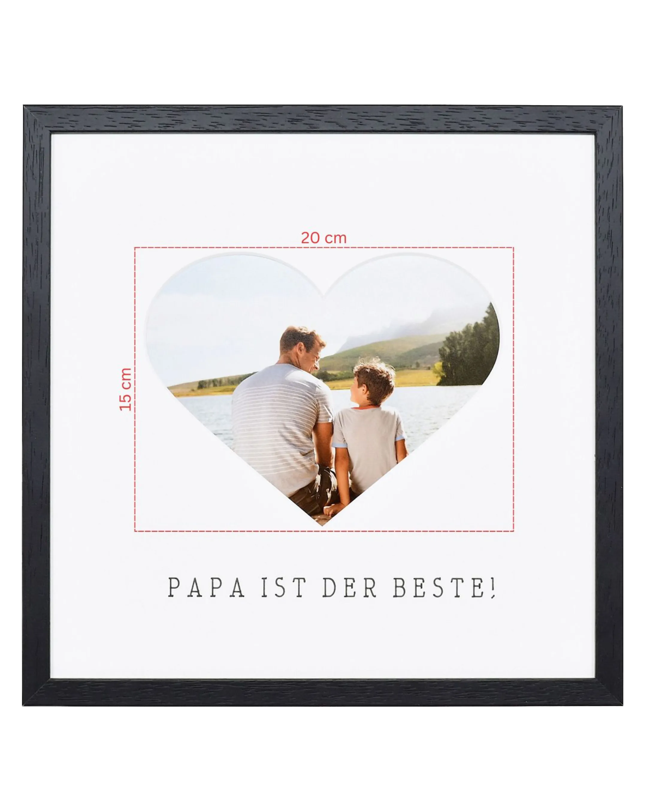 Cadre photo cœur « Papa »  30x30cm