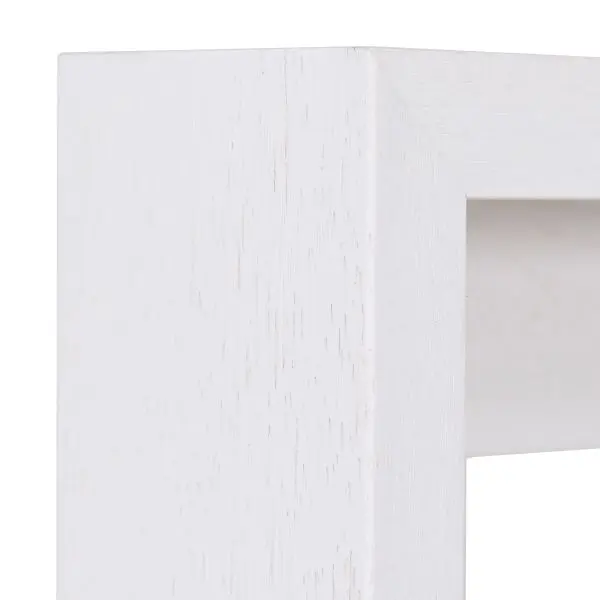 Angle d'un cadre blanc, discret et moderne MonCadrePréféré, avec finition laquée à pores ouverts pour tes toiles.