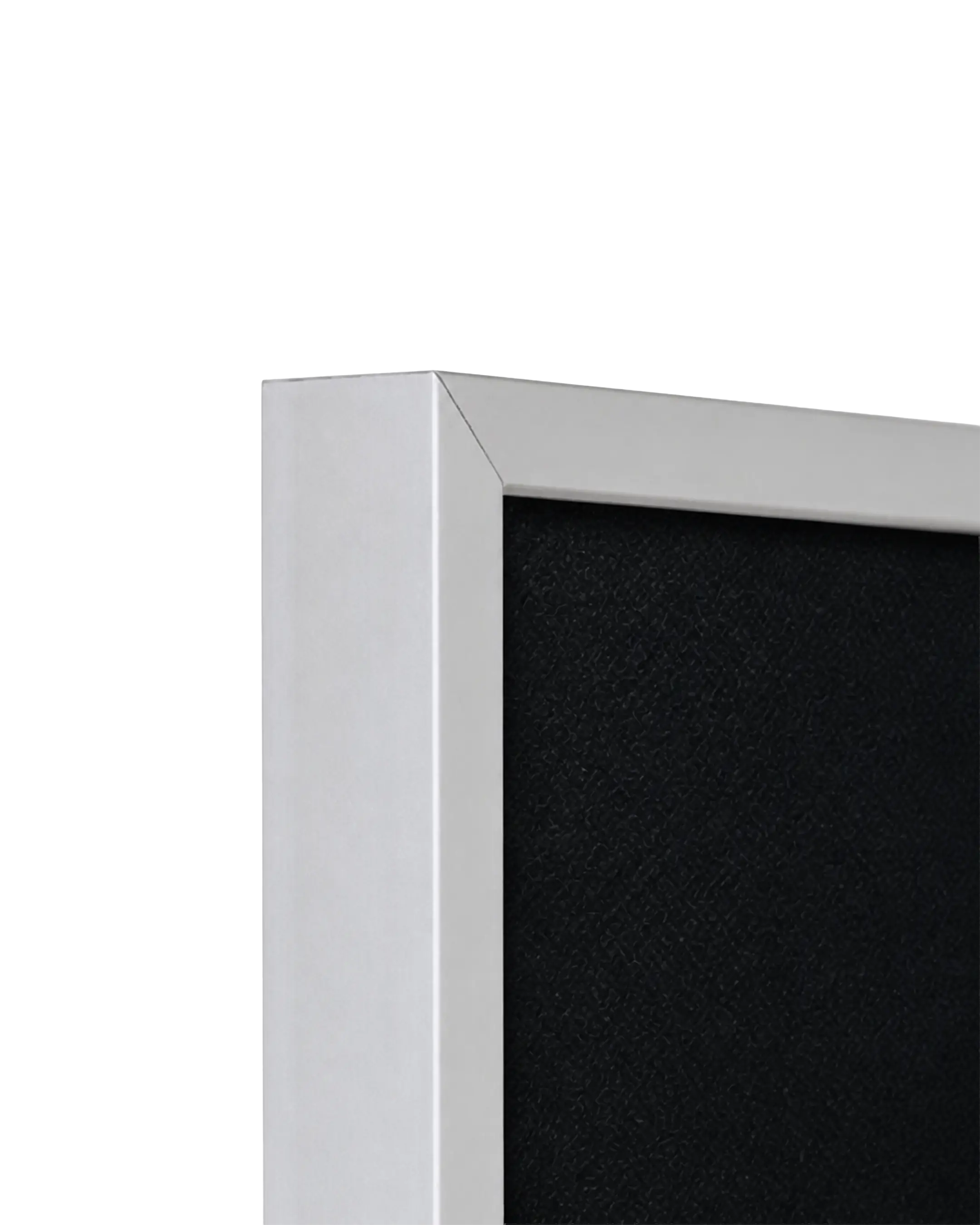 Cadre en aluminium Mika norme anti-feu B1 sur mesure argent – vue de détail